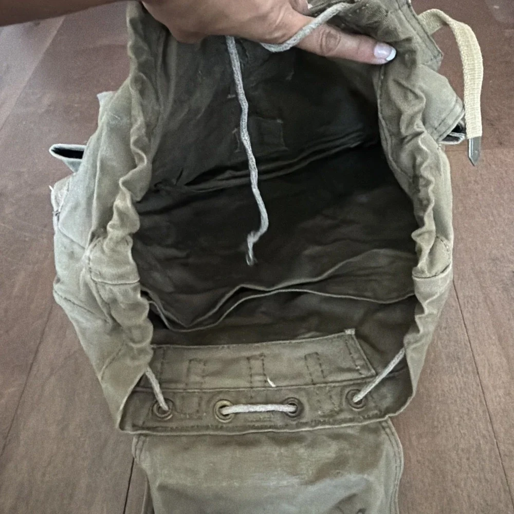 Vintage Military Backpack Camping Hiking Rucksack 14x15